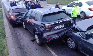 Çorlu’da 10 araçlı zincirleme kaza: 1 yaralı