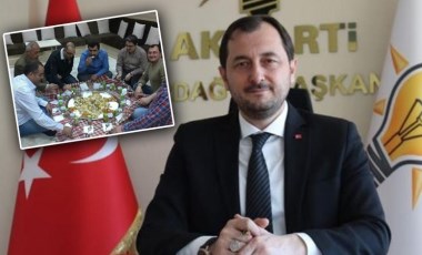 AKP'nin Tekirdağ Büyükşehir Belediye Başkan Adayı Cüneyt Yüksel'in 'maklube' sofrasındaki fotoğrafı ortaya çıktı