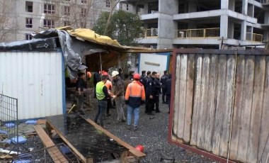 Ataşehir'de korkutan anlar... İşçilerin kaldığı konteynerde yangın çıktı!