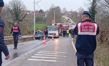 Elektrik bakım onarım kamyonuyla otomobil çarpıştı: 1 ölü