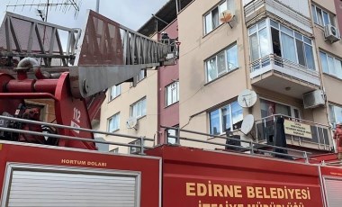 Edirne'de 5 katlı binada korkutan yangın!