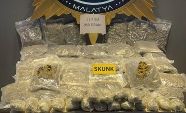 Malatya'da 31 kilo 950 gram sentetik uyuşturucu ele geçirildi