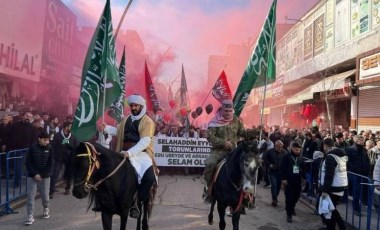 HÜDA PAR'dan 'Hamas'a selam' yürüyüşü: Tevhid bayraklarıyla 'cenk, cihat, şehadet' sloganları atıldı