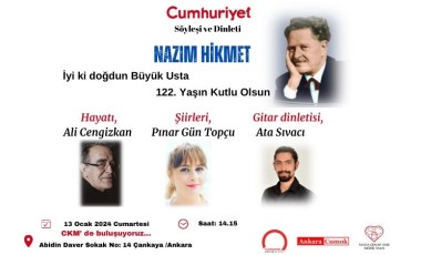 Nazım Hikmet'i Anma ve Sanat' etkinliği CKM'de