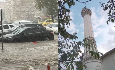 Çanakkale'de kuvvetli sağanak: Yıldırım düştü, cami minaresi yıkıldı