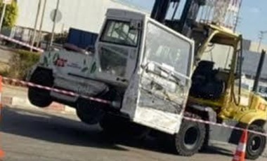 Havalimanında kadına forklift çarptı... Ağır yaralandı!