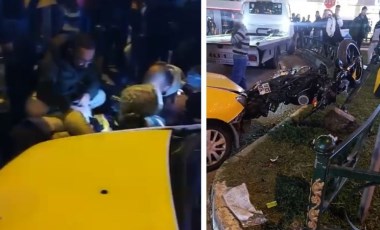 Bursa'da ticari taksi ile motosiklet çarpıştı: 1’i ağır 2 yaralı