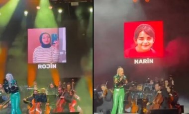 Rojin, Narin, Leyla... Hande Yener konserinde 'Ünzile' şarkısı eşliğinde dev ekrana öldürülen çocukları yansıttı