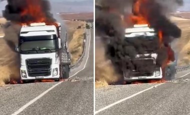 Diyarbakır’da saman yüklü TIR alevlere teslim oldu