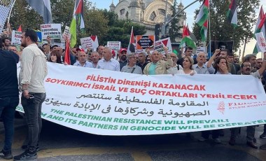 İstanbul'da Filistin'e destek yürüyüşü: 'İsrail ile tüm ilişkileri kesin!'