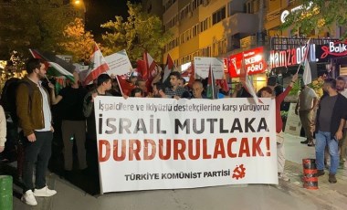 TKP'den 3 büyük şehirde İsrail karşıtı yürüyüş: 'Bombalarınız direnişi yenemeyecek'