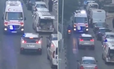 Otomobil sürücüsü ambulansa dakikalarca yol vermedi!