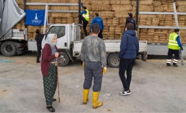 Yangın mağduru çiftçilere 225 ton yem desteği