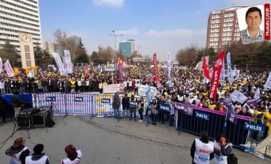 KESK‘in mitinginde bir araya gelen emekçiler, ‘Geçinemiyoruz’ diyerek isteğini haykırdı