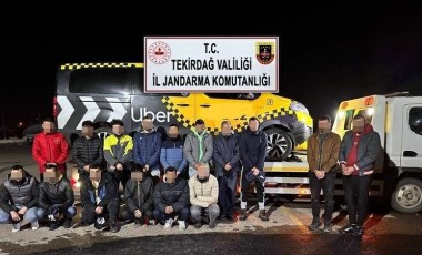 Tekirdağ'da 14 kaçak göçmen ile 2 organizatör yakalandı