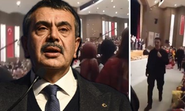 Milli Eğitim Bakanı Yusuf Tekin'e şok protesto: Korumalar hemen harekete geçti!