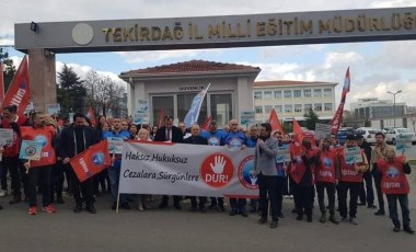 Cumhuriyet gündeme getirmişti: Eğitim-İş Tekirdağ’daki hukuksuz cezaları protesto etti