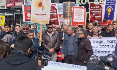 TOKİ mağdurları AKP İlçe Başkanlığı önünde: 'Mağdurlar burada Murat Kurum nerede?'