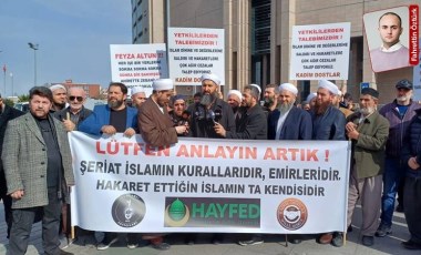 Şeriatçılar adliye önünde: 'Allah için koruma kanunu' talep ettiler