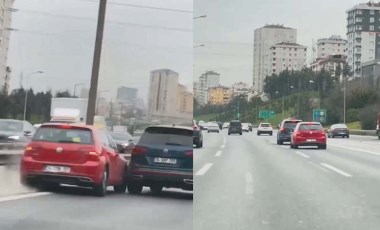 Ataşehir'de yol verme 'inatlaşması' kazaya neden oldu: O anlar araç içi kamerasına yansıdı