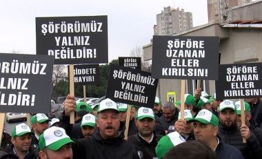 İETT şoförleri meslektaşlarına yapılan bıçaklı saldırıyı protesto etti