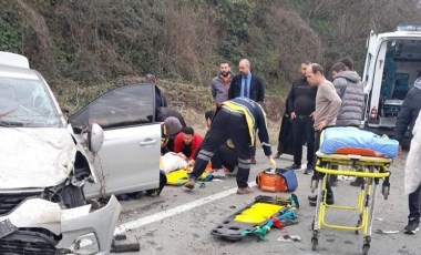 Rize'de trafik kazası: Araç takla attı