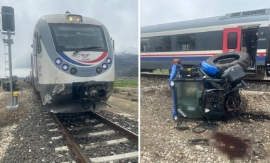 Traktör ile yolcu treni çarpıştı: 1 ağır yaralı