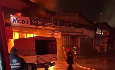 Oto tamirci dükkanı alevlere teslim oldu!