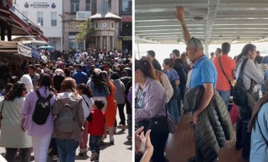 Büyükada'da bayram yoğunluğu: Vapurda ayakta yolculuk yaptılar!