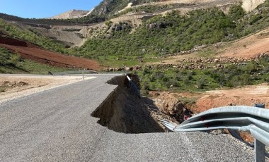 Siirt’te yağış sonrası yol çöktü