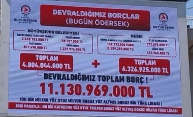 Denizli'de yeni seçilen CHP'li başkan AKP döneminin borçlarını dev panoya astı!