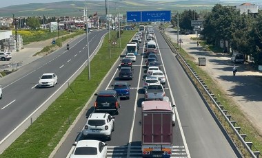 Tekirdağ'dan İstanbul yönüne trafik yoğunluğu