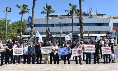 İzmir'de 'İsrail' protestosu: 'Çocuklar ölüyor devletler uyuyor'