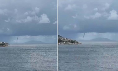 İzmir'in Foça ilçesi açıklarında hortum paniği!