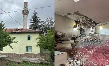 Ankara’da şiddetli rüzgar 2 caminin minaresini yıktı