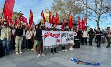 TKP'lilerden Dolmabahçe'de yürüyüş: NATO bayrağı yaktılar