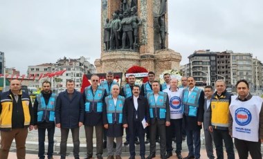 Memur-Sen Taksim'e çelenk bıraktı