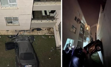 Ankara'da bir garip kaza: Otoparktan uçan otomobil, apartmanın 3'üncü katına çarptı!