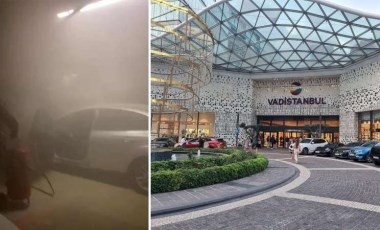 Vadi İstanbul AVM’nin otoparkında araç yangını