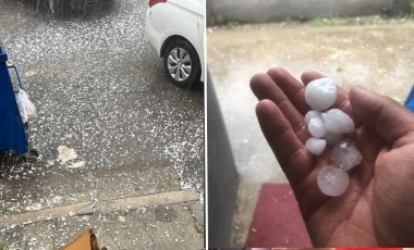 İzmir'i önce sağanak sonra dolu vurdu