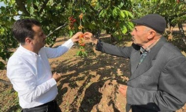 Dolu yağışından etkilenen çiftçi, CHP'li Başevirgen'e dert yandı: Beş ekmeği dörde düşüreceğim