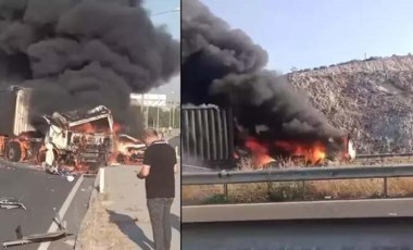 İzmir'de zincirleme trafik kazasında araçlar yandı: 6 yaralı