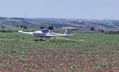 Tekirdağ'da eğitim uçağı tarlaya zorunlu iniş yaptı