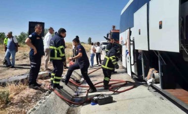 Amasya’da yolcu otobüsünde korkutan yangın