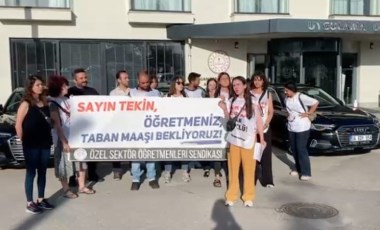 Özel sektör öğretmenlerinden Bakan Tekin'e 'davet' protestosu