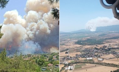 İzmir'de orman yangını: Evler tahliye edildi!