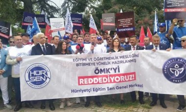 Hürriyetçi Eğitim Sen'den Öğretmenlik Meslek Kanunu protestosu: 'Öğretmen düşmanları yapmış olsaydı ancak böyle bir kanun yapabilirdi'