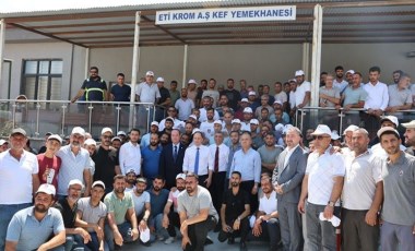 CHP heyetinden Eti Krom'da grevde olan işçilere destek