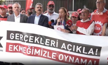 DİSK’ten TÜİK önünde açıklama...DİSK Başkanı Çerkezoğlu: Asgari ücret ve tüm ücretler TÜİK’in bu baskılanmış rakamlarıyla bile önemli ölçüde erimiştir