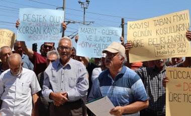 Malatya'da çiftçiler, TMO'nun kayısı taban fiyatını açıklamamasını protesto etti